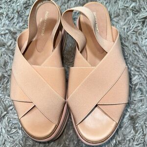 Paloma Barcelo Strappy Stretch Platform Sandals EUC Size 40 EU (US 9-9.5)‎